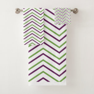 Motif de bande vert pourpre Chevron