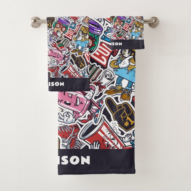 Motif de bandes dessinées de l'école de texte pers (En situation)