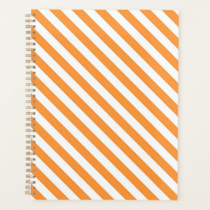 Motif de bandes orange et blanches diagonales
