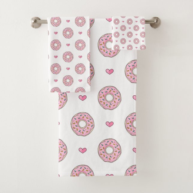 Motif de beigne et de coeur roses (En situation)