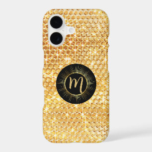 Motif de bijou doré Cadre Monogramme scintillant