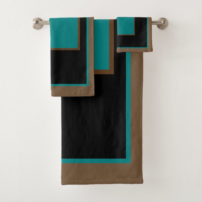 Motif de bloc noir Brown turquoise vert (En situation)