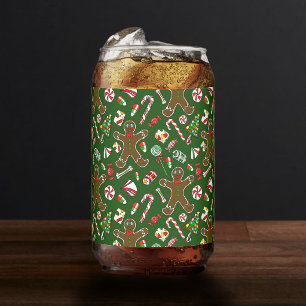 Motif de bonbon en pain d'épices festif vert ludiq