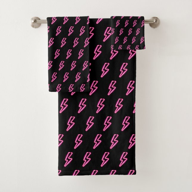 Motif de boulon à éclair de néon rose (En situation)