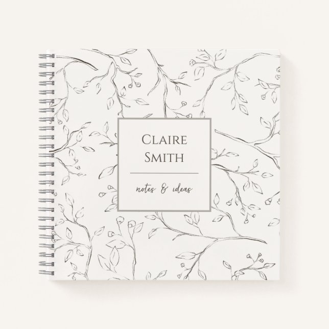 Motif de branche de Carnet spiral personnalisé (Devant)