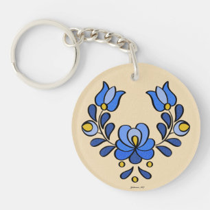 Motif de broderie hongrois - Porte - clé acrylique