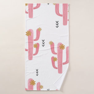 Motif de cactus à fleurs d'aquarelle transparente.