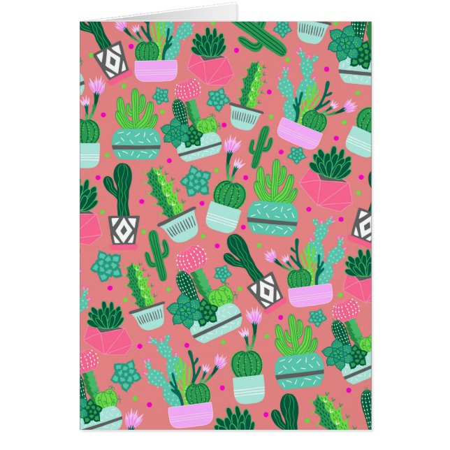 Motif de cactus sud-ouest rose Merci (Devant)