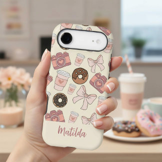Motif de café sucré personnalisé et de beignets