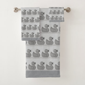 Motif de caneton mignon sur gris argent clair