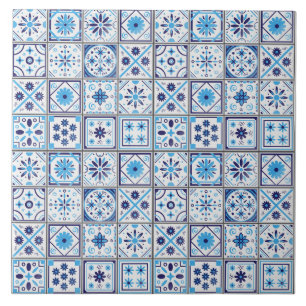 Motif de carreau en eau blanche bleue méditerranée