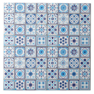 Motif de carreau en eau blanche bleue méditerranée