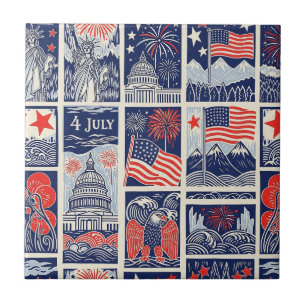 Motif de carreau en papier découpé patriotique str