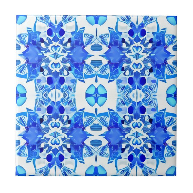 Motif de carreaux Bleu et Blanc Cobalt (Devant)