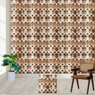 Motif de carreaux Brown et blanc unique À damiers