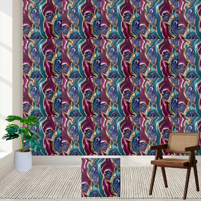 Motif de carreaux de cristal de géoode Abstrait (Abstract Geode Crystal Tile Pattern)