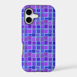 Motif de carrés mosaïques violets et bleus