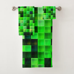 Motif de carrés verts en pixels de jeu vidéo