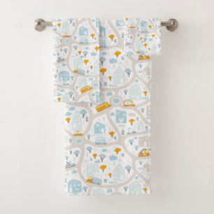 Motif de carte de quartier de Cute Pastel