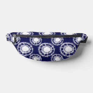 Motif de cercles Shibori bleu et blanc 