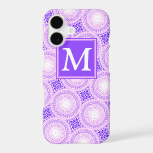 Motif de cercles violets à monogramme