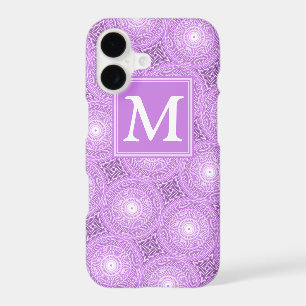 Motif de cercles violets lilas monogramme