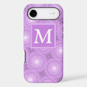 Motif de cercles violets lilas monogramme