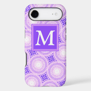 Motif de cercles violets monogramme