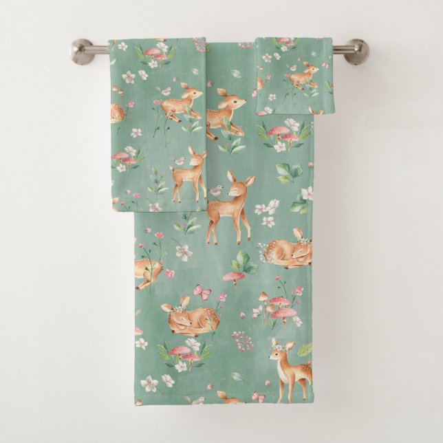 Motif de cerfs à l'aquarelle (En situation)