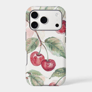 Motif de cerise à l'aquarelle – Art botanique des