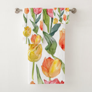 Motif de champ de tulipe coloré