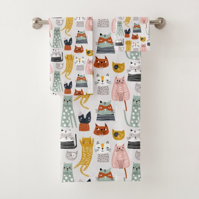 Motif de chat à main mignon Doodle (En situation)