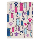 Motif de chat bleu rose