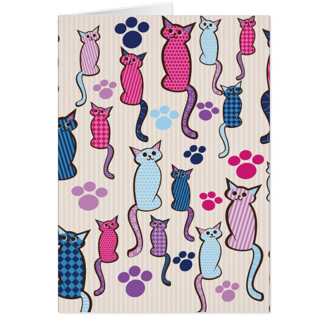 Motif de chat bleu rose (Devant)