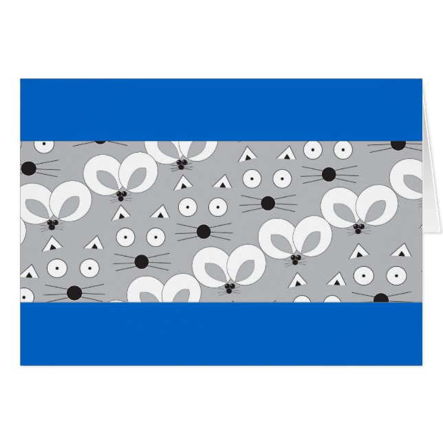 Motif de chat et souris gris (Devant horizontal)