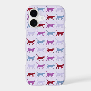 Motif de chat qui marche violet