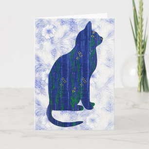 Motif de chat vintage sur carte Motif de note d'ar