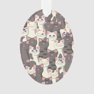 Motif de chats blancs et gris