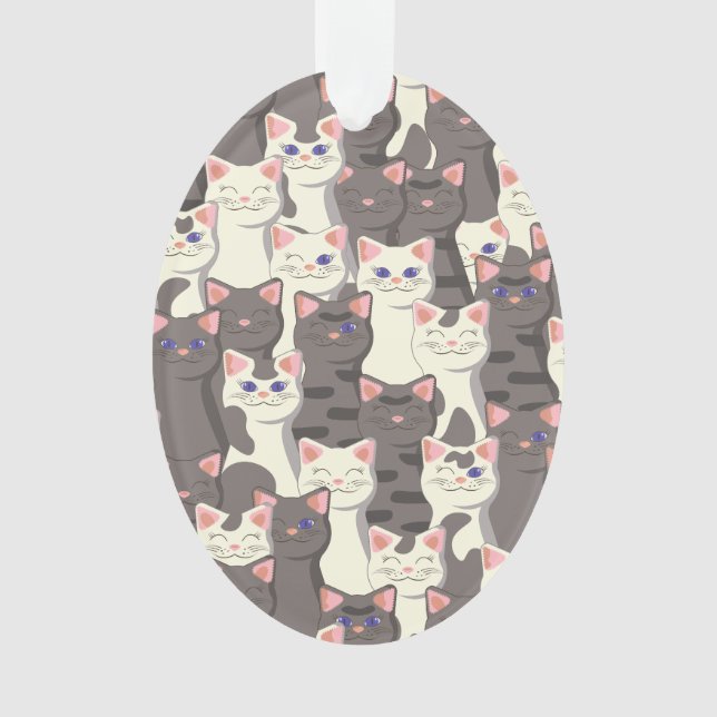 Motif de chats blancs et gris (devant)