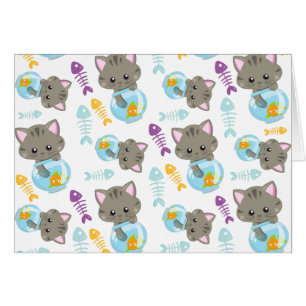 Motif De Chats, Chats Mignons, Chatons, Poisson