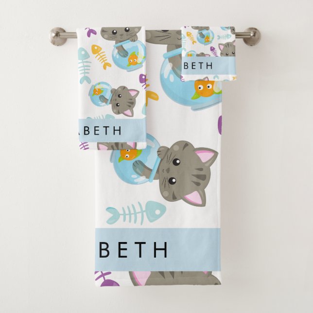 Motif De Chats, Chats Mignons, Chatons, Votre Nom (En situation)