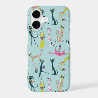 Motif de chats fantaisistes colorés amusants