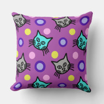 Motif de chats mignons en Oreillers à grand lancer