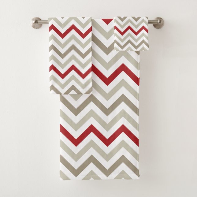 Motif de Chevron blanc gris rouge (En situation)