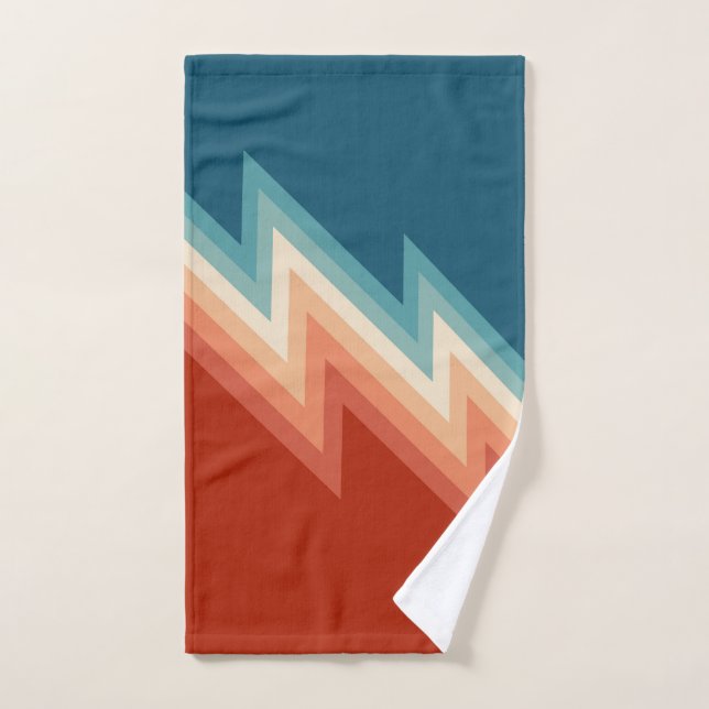 Motif de chevron de style rétro (Serviette à main)