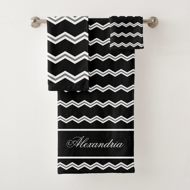 Motif de chevron noir blanc (En situation)