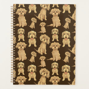 Motif de chien Brown labradoodle doré