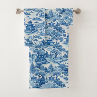 Motif de chinoiserie bleu et blanc