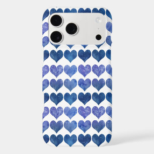Motif de cœur à l'aquarelle bleue, esthétique mini
