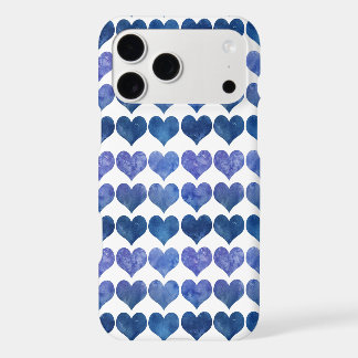 Motif de cœur à l'aquarelle bleue, esthétique mini